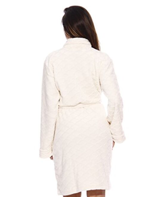 Just Love Kimono Robe Velour Scalloped Texture Bath Robes for Women