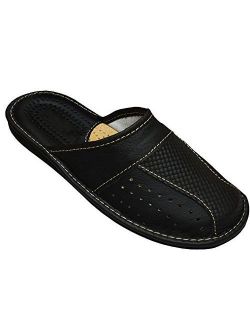 Men's House Slippers Leather Slippers for Men MZ02