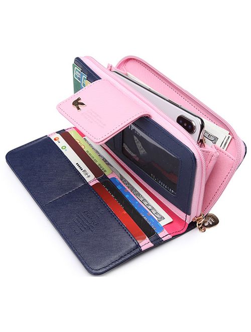 Wallet-NEWANIMA Women Multi-card Two Fold Long Zipper Clutch Purse