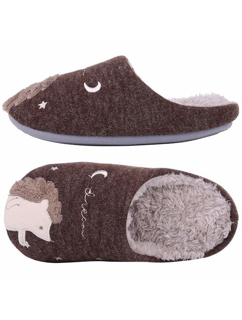 Cute Unicorn House Slippers for Kids Animal Indoor Slippers Waterproof Sole Fuzzy Home Slippers