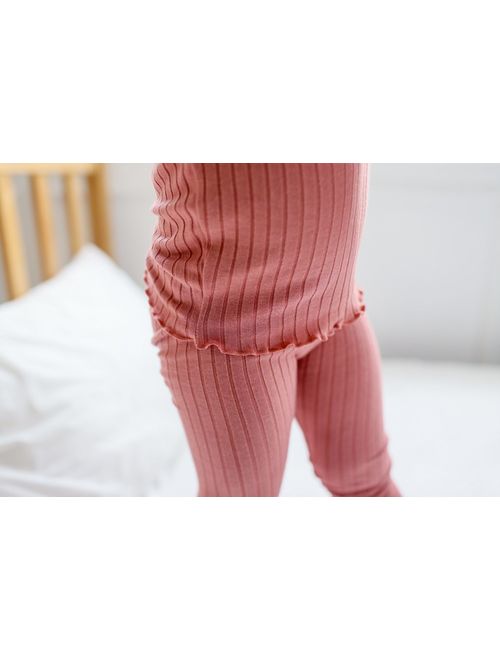 Vaenait Baby Kids Unisex Girls & Boys Soft Comfy Modal Tencel Shirring Sleepwear Pajamas 