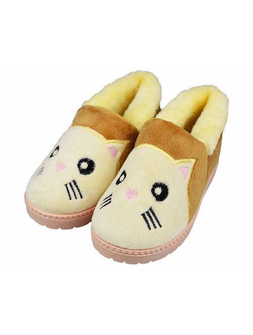 Tirzrro Little Kids/Girls Soft Warm Slippers Toddler Indoor Cute Slip-on Shoes 