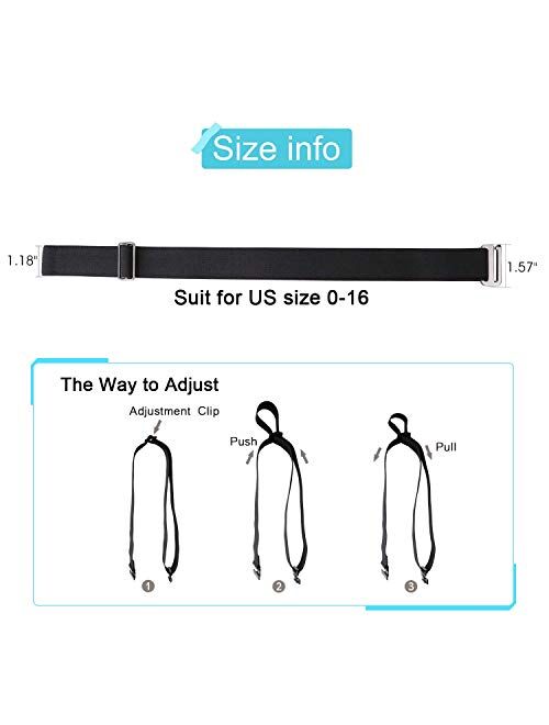 No Show Women Stretch Belt Invisible Elastic Web Strap Belt with Flat Buckle for Jeans Pants Dresses.