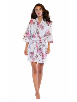 Turquaz Linen Lightweight Thigh Length Waffle Kimono Bridesmaids Spa Robe