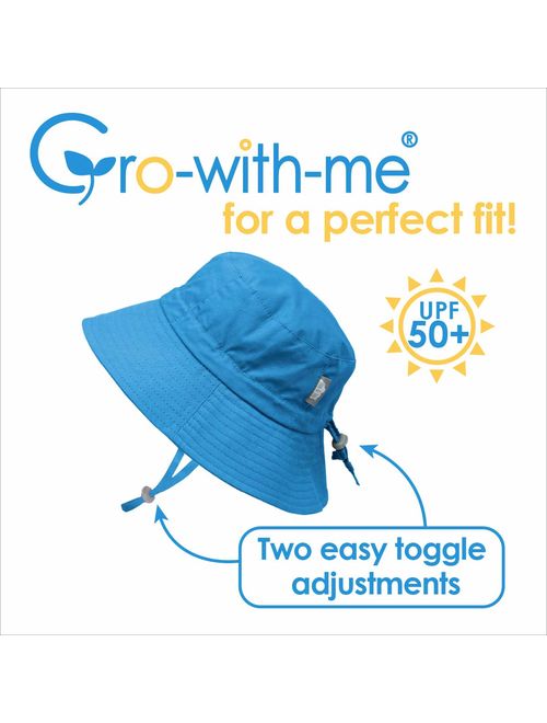 JAN & JUL Boys Breathable Cotton Bucket Sun-Hat, Adjustable with Strap, Baby, Toddler, Kids