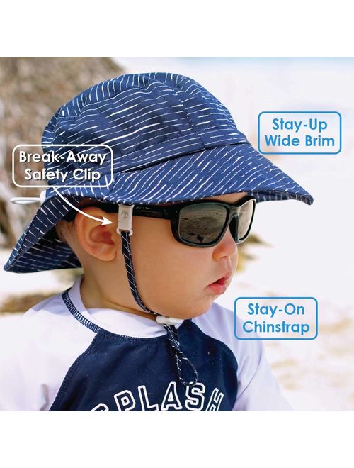 JAN & JUL Boys Breathable Cotton Bucket Sun-Hat, Adjustable with Strap, Baby, Toddler, Kids
