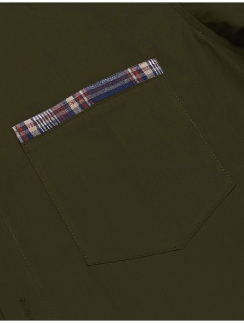 COOFANDY Men's Casual Cotton Long Sleeve Dress Shirt Plaid Collar Slim Fit Button Down Shirt