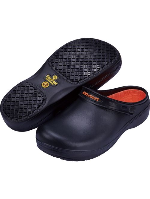 SensFoot Slip Resistant Chef Clogs for Kitchen Non Slip Work Shoes for Men Women