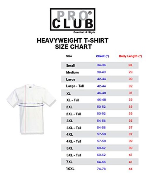 Pro Club Men's Heavyweight Cotton Half Sleeve Crew Neck T-Shirt