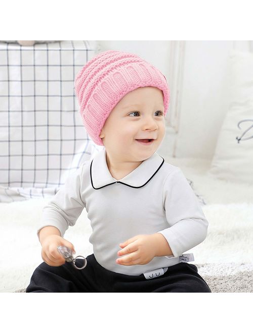 Zando Baby Winter Hats Kids Cable Knit Caps Cozy Warm Cute Infant Toddler Beanies for Boys Girls