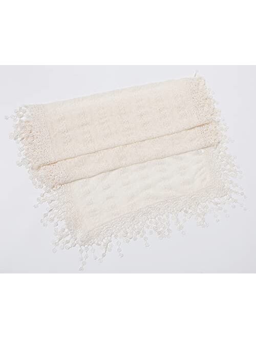Cindy and Wendy Lightweight Soft Leaf Lace Fringes Scarf shawl for Women