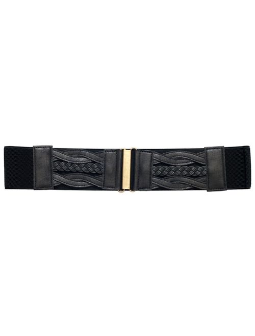 eVogues Braided Elastic Stretchy Retro Wide Waist Cinch Belt