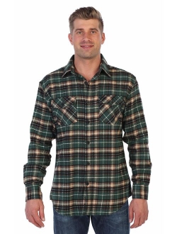 Men's Plaid Checkered Brushed Flannel Shirt