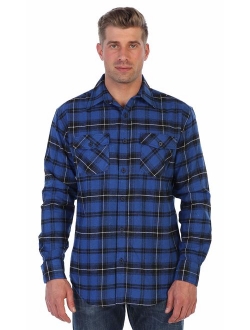 Men's Plaid Checkered Brushed Flannel Shirt