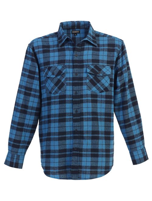 Gioberti Men's Plaid Checkered Brushed Flannel Shirt