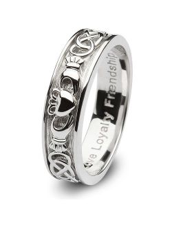 Ladies Sterling Silver Claddagh Wedding Ring SL-SD8. Made in Ireland.