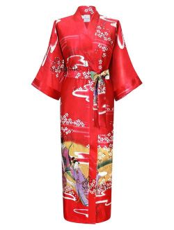 Swhiteme Women's Kimono Robe, Long