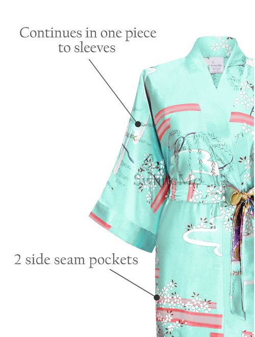 Swhiteme Women's Kimono Robe, Long