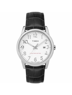 Men's Easy Reader Leather Strap 38mm Watch