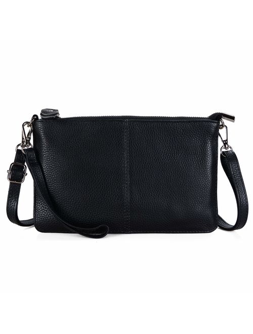 Befen Women's Leather Wristlet Mini Crossbody Bag, Small Shoulder Bag Clutch Purse with Card Slots