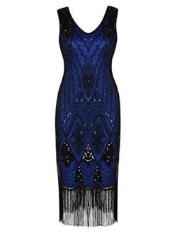 Women 1920s Gatsby Cocktail Sequin Art Deco Flapper Embellished Dress