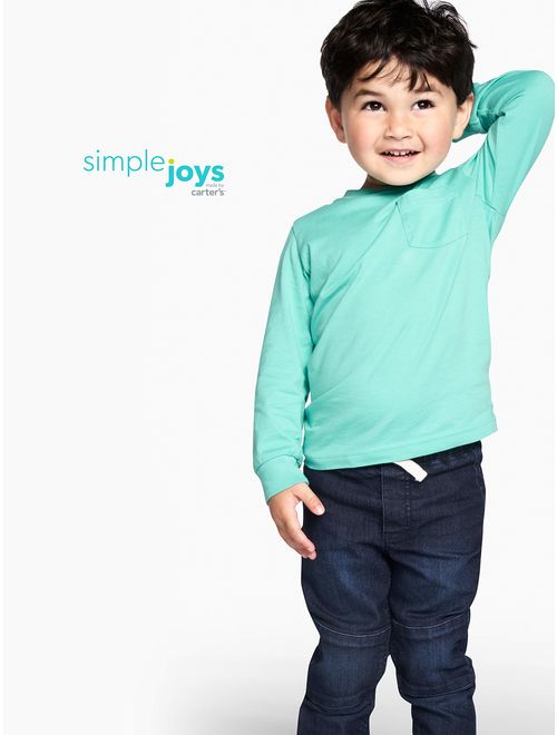 Simple Joys by Carter's Toddler Boys' 3-Pack Solid Pocket Long-Sleeve Tee Shirts