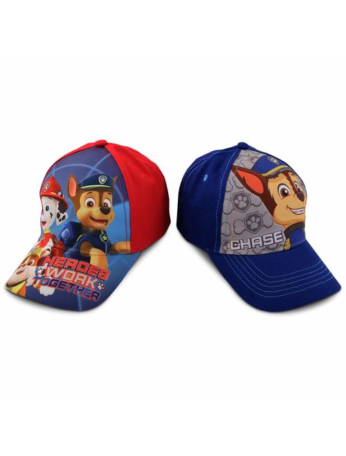 Kids Baseball Cap for Boys Ages 2-7, Paw Patrol Pack of 2 Little Kids and Toddler Baseball Hat