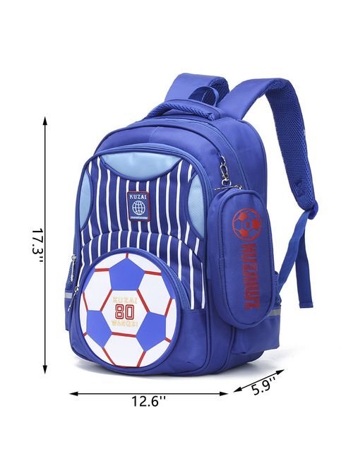 Mysticbags Boys Backpack Soccer Printed Kids School Bookbag for Primary Students