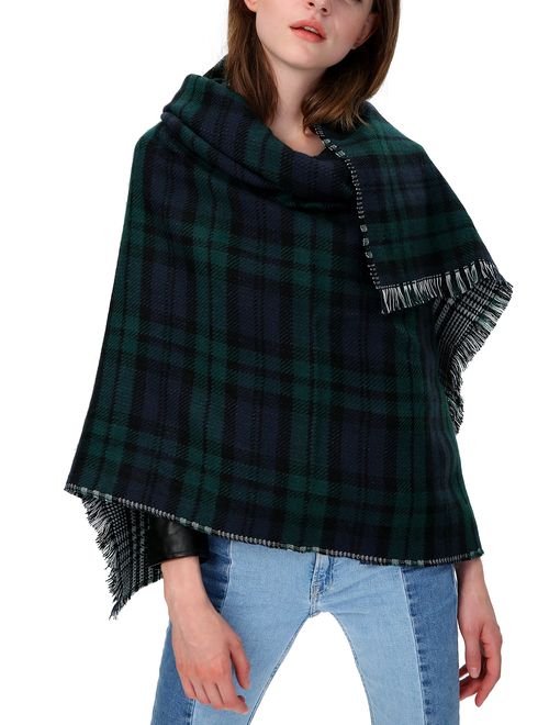 Urban CoCo Women's Tartan Plaid Blanket Scarf Winter Checked Wrap Shawl