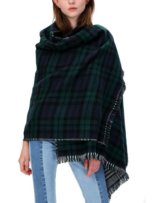 Urban CoCo Women's Tartan Plaid Blanket Scarf Winter Checked Wrap Shawl