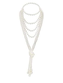 Zivyes Art Deco Jewelry 1920s Pearl Necklace Long Necklace for Women Gatsby Flapper Costume Accessories Vintage Party