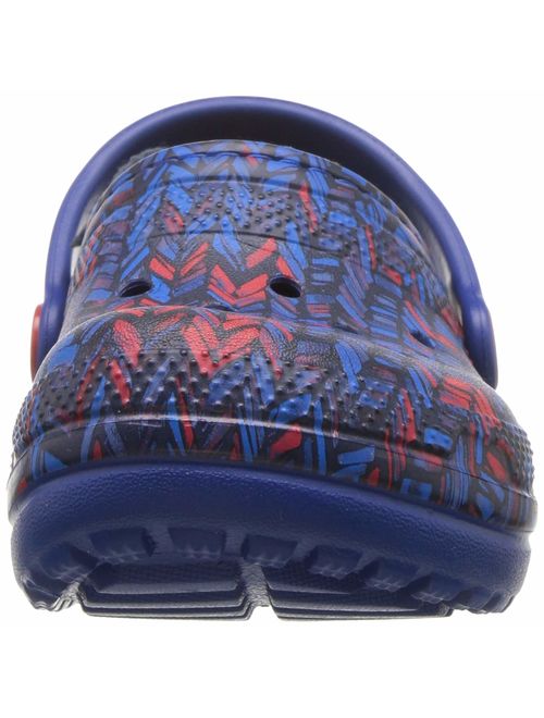 Crocs Kids' Boys and Girls Classic Graphic Fuzz Lined Clog Shoe | Indoor or Outdoor Warm Toddler Slipper Option