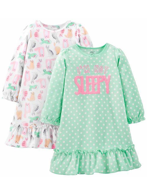 Simple Joys by Carter's Little Girls' 2-Pack Fleece Nightgowns