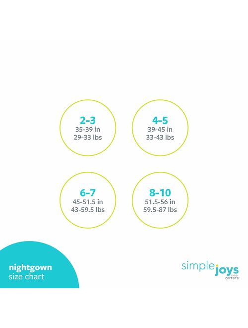 Simple Joys by Carter's Little Girls' 2-Pack Fleece Nightgowns