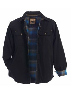 Men's Brushed and Soft Twill Shirt Jacket with Flannel Lining