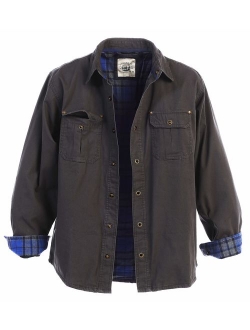 Men's Brushed and Soft Twill Shirt Jacket with Flannel Lining