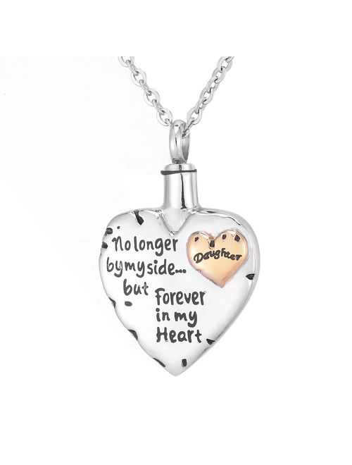 HooAMI Dad Forever in My Heart Cremation Jewelry Keepsake Memorial Urn Necklace