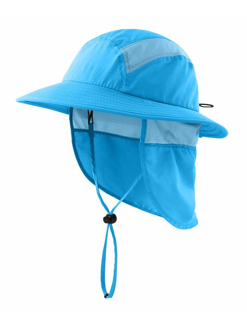 Home Prefer UPF 50+ Boys Sun Hat with Neck Flap Summer Beach Hat Kids Safari Hat