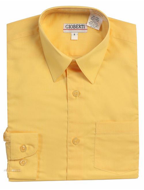 Boys Long Sleeve Solid Dress Shirt