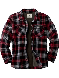 Mens Deer Camp Fleece Lined Flannel Shirt Jacket