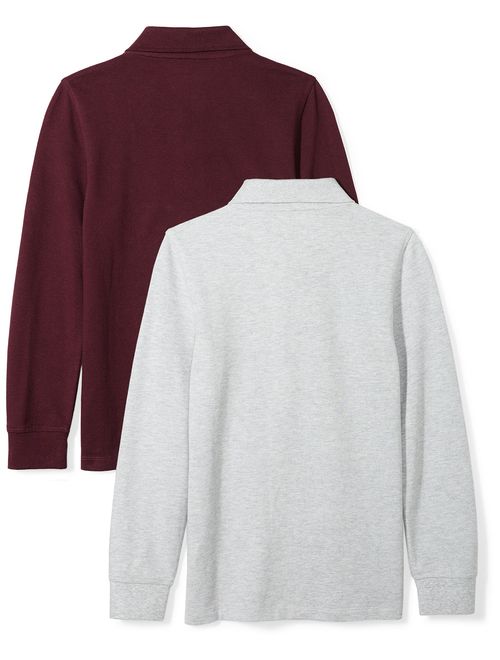 Amazon Essentials Boys' 2-Pack Long-Sleeve Pique Polo Shirt