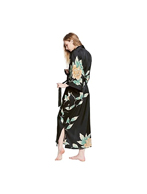 KIM+ONO Women's Kimono Robe Long - Watercolor Floral