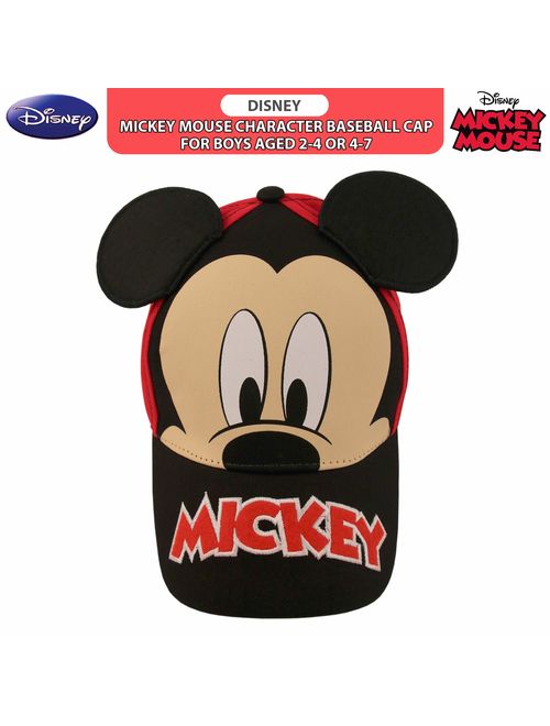 Kids Baseball Cap for Boys Ages 2-7,Mickey Mouse with Dimensional Ears,Little Kids and Toddler Baseball Hat