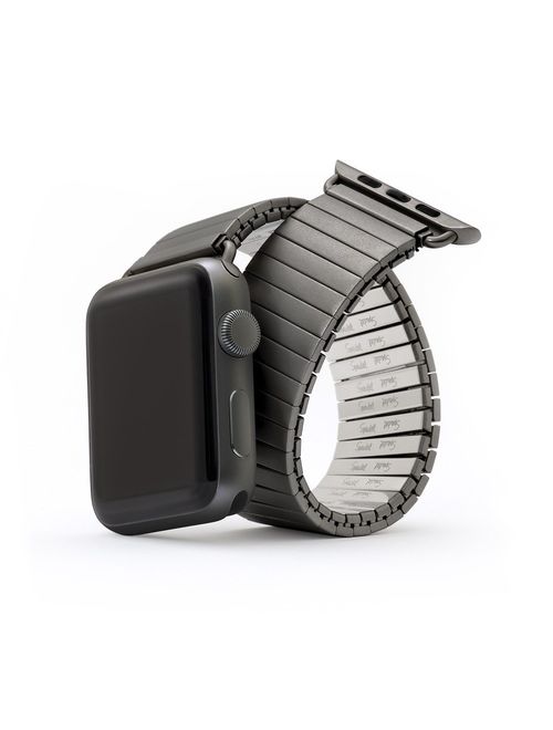 Twist-O-Flex Metal Expansion 42mm / 44mm Stainless Steel Stretch Watchband Replacement for The Apple Watch Series 1, 2, 3, 4 and 5 in Brushed, Silver and Black by Speidel