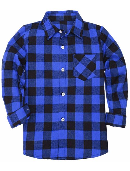 Sangtree Cotton Plaid Button Down Flannel Shirt, 3 Months -Men XXL