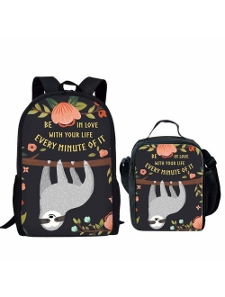HUGS IDEA Cute Pocket Pet Printed Backpack Lunch Bag Set for Children