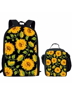 HUGS IDEA Cute Pocket Pet Printed Backpack Lunch Bag Set for Children