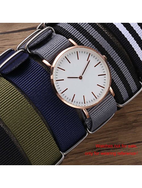 Carty NATO Strap 6 Packs 18mm 20mm 22mm Watch Band Nylon Replacement Watch Straps for Men Women