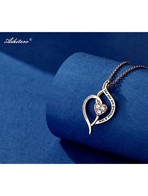 Aihitero Christmas Gifts, Always My Mother/Sister/Niece Forever My Friend Heart Pendant Necklace
