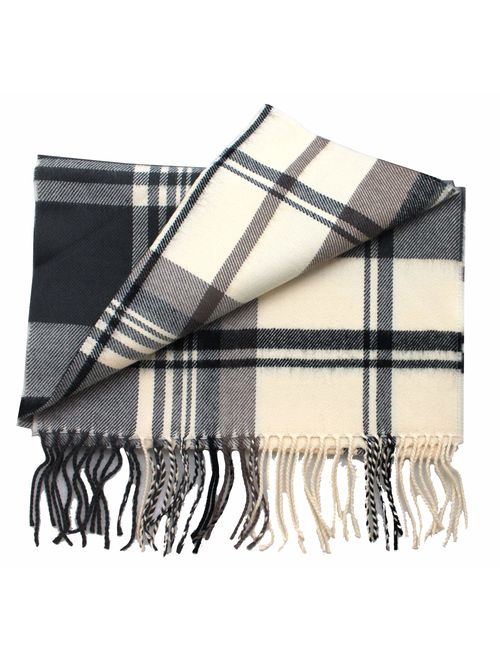 100% Cashmere Scarf Winter Blanket Fashion Long wraps Made in Scotland Soft Wool Tartan Plaid Solid Plain for Men Women